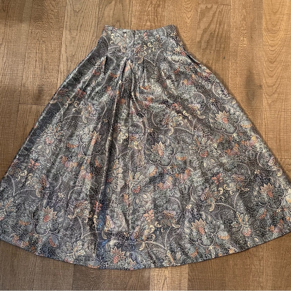 Anthropologie A-Line Skirt with Floral Motif